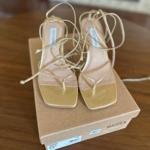 Steve Madden Khari Gold Strappy Heels
